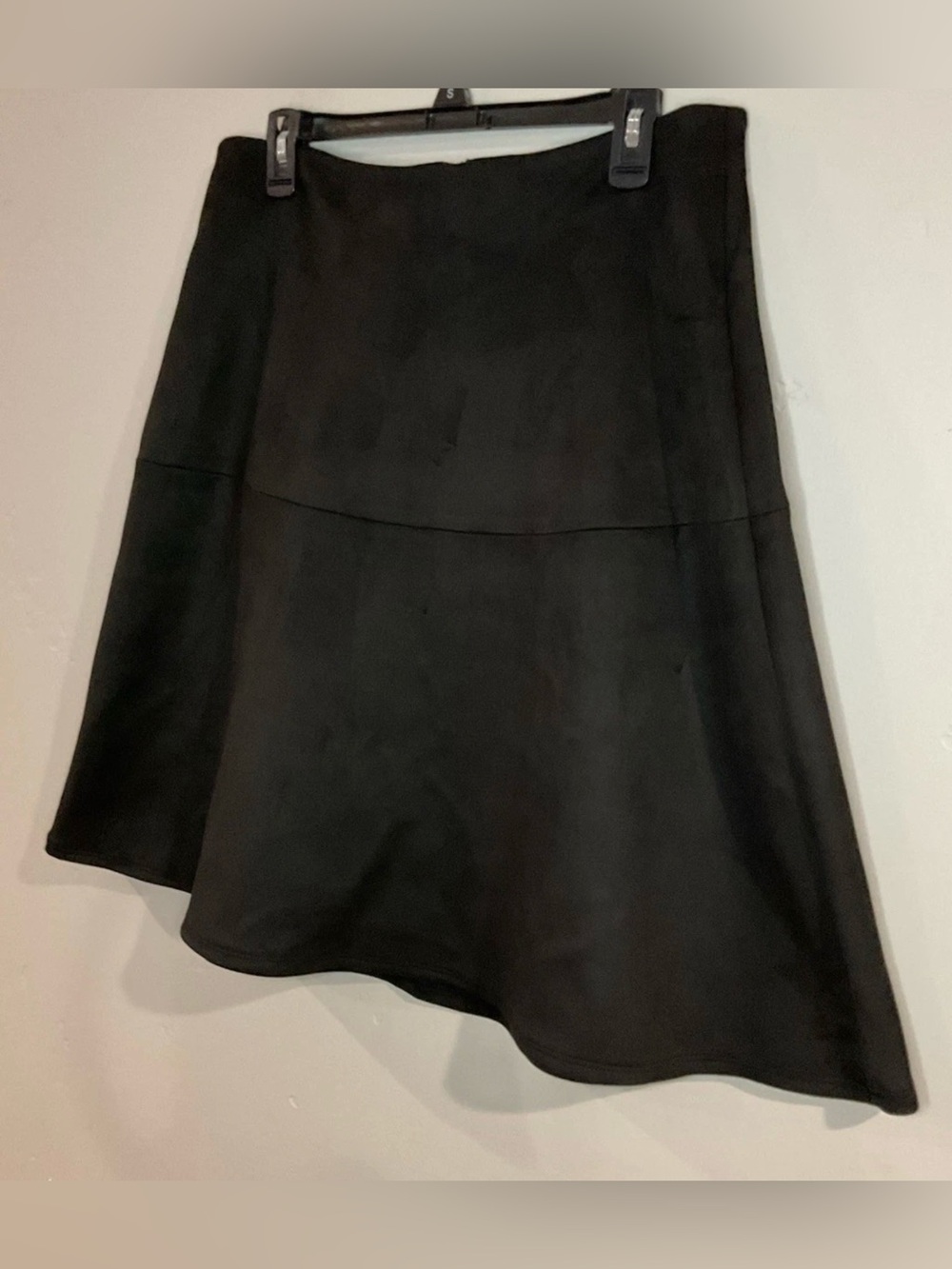 Anne Klein Scuba Skirt Faux Suede Black Sz 6 NWT - Picture 6 of 9